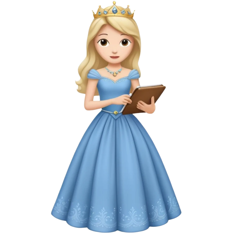 The princess holding a notepad emoji