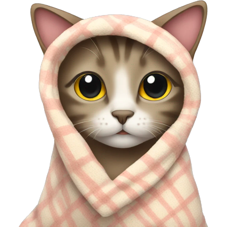 Cat wearing a blanket emoji