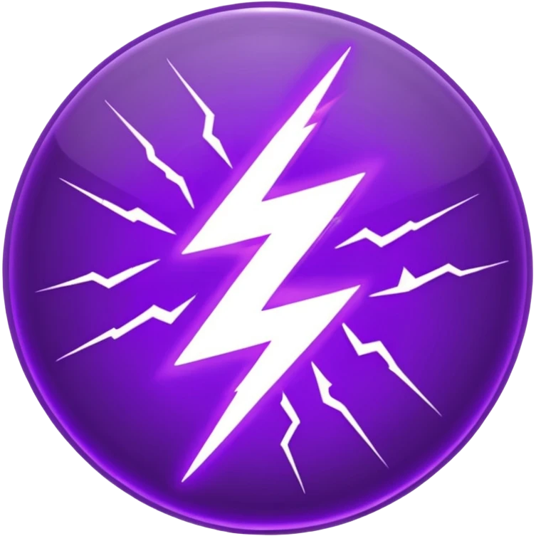 Combination of red blue lightening creating purple lightening in circle shape emoji