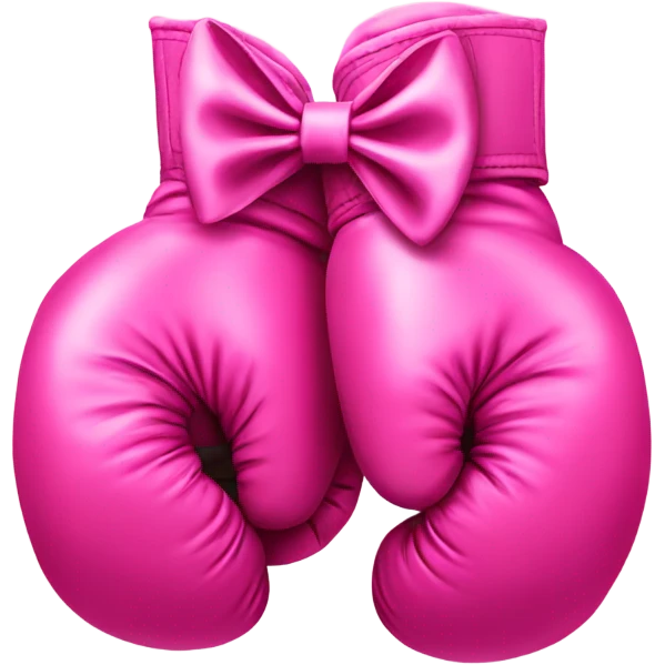 Pink boxing gloves with a bow emoji