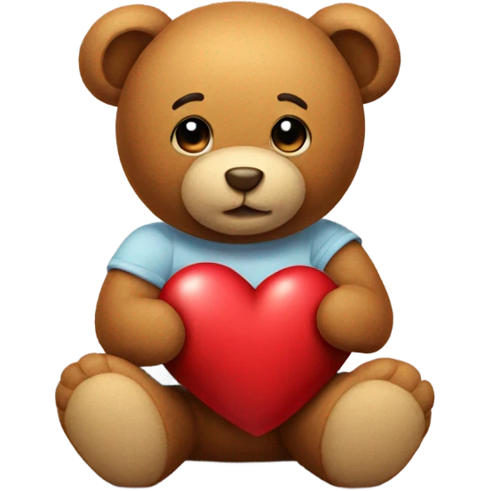 Heart with a teddy bear next to it  emoji