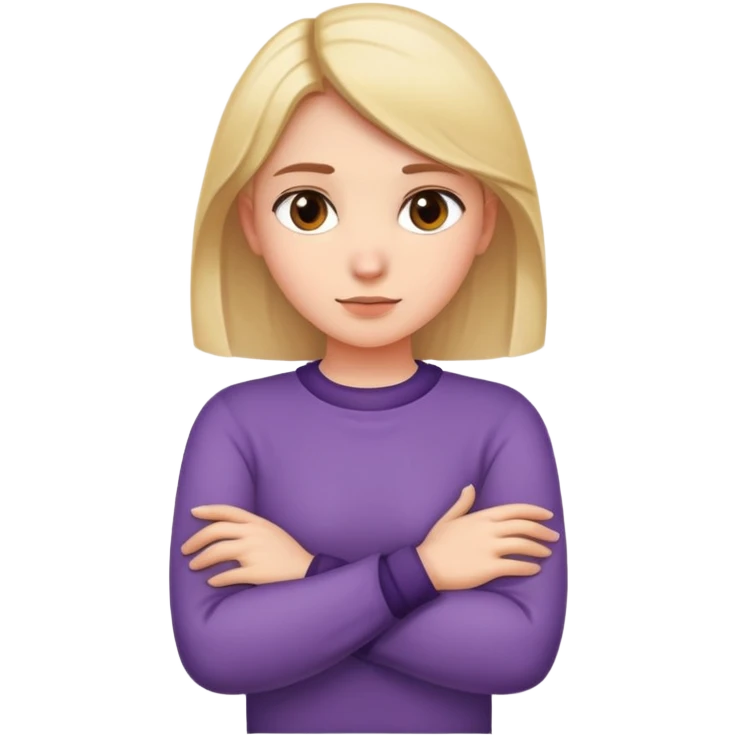 Girl with hands around neck and arms crossed  emoji