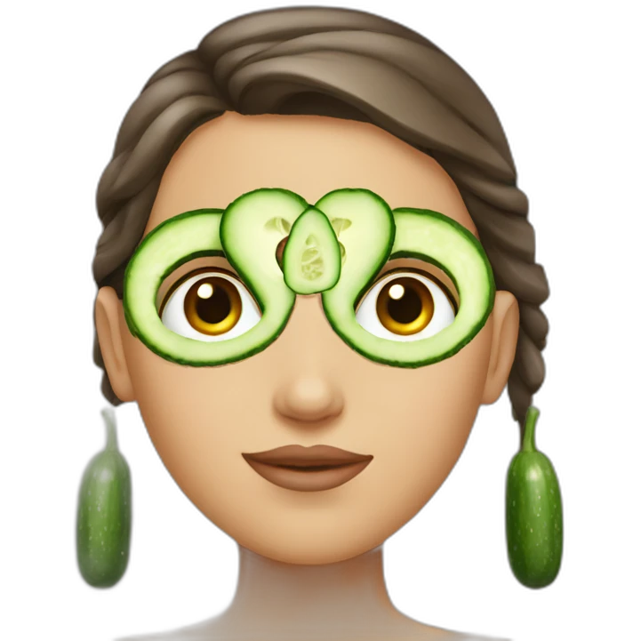 girl with cucumber on her eyes emoji