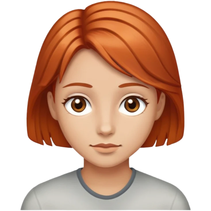 Coppper hair, brown eyes  emoji
