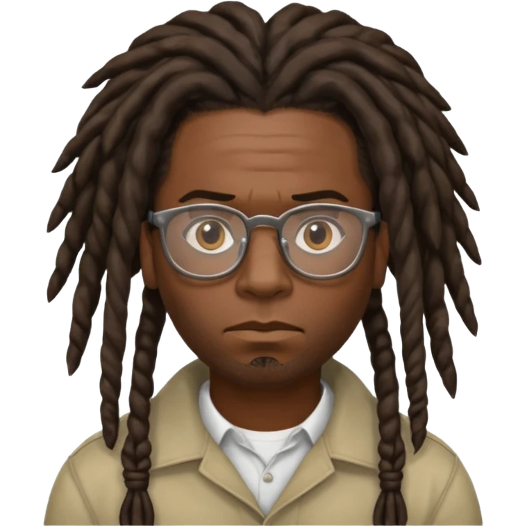 A dread head African American thug head only with glasses  emoji