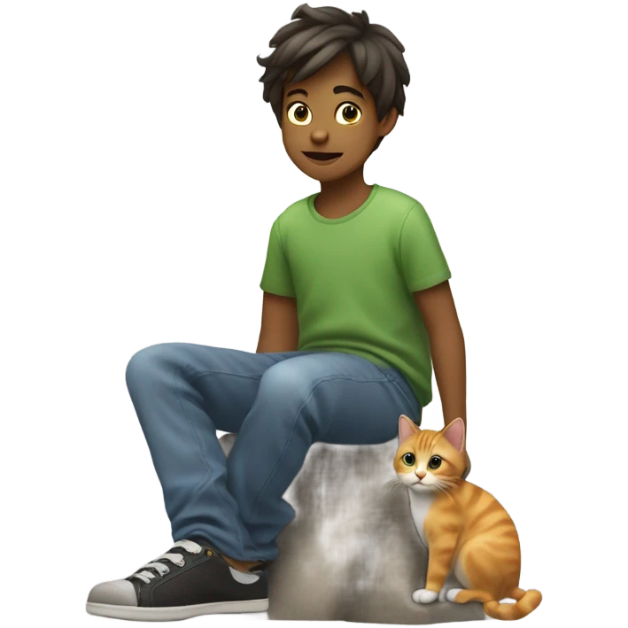 boy with cat on back emoji