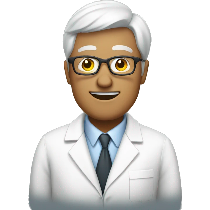 professor in white coat on phone call emoji