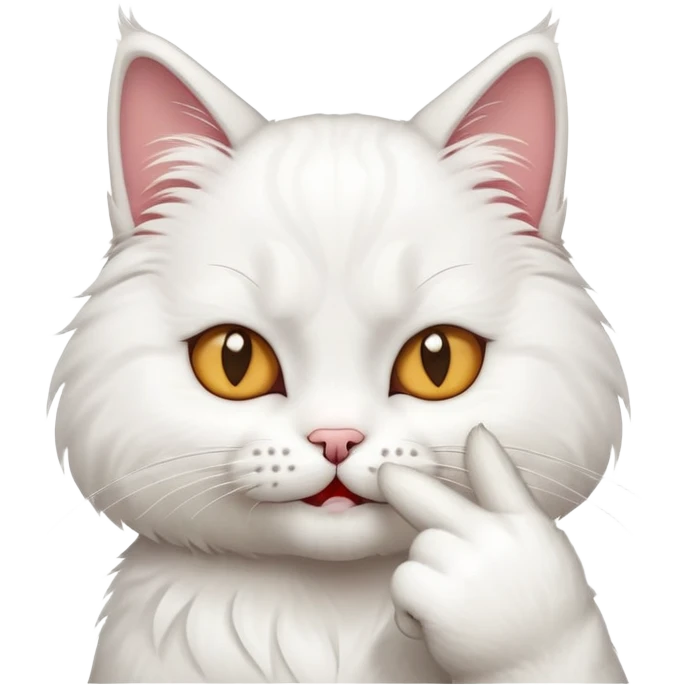 Kotka pokazva sreden prast emoji