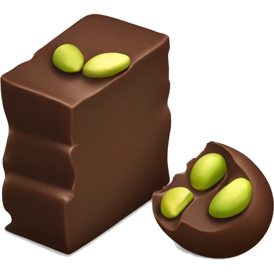 Piece of chocolate with pistachio filling in the centre emoji