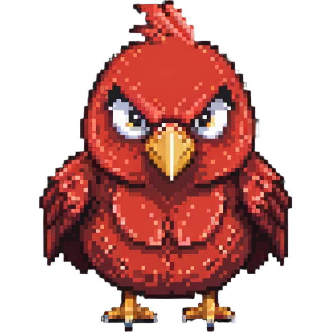 red angry bird emoji