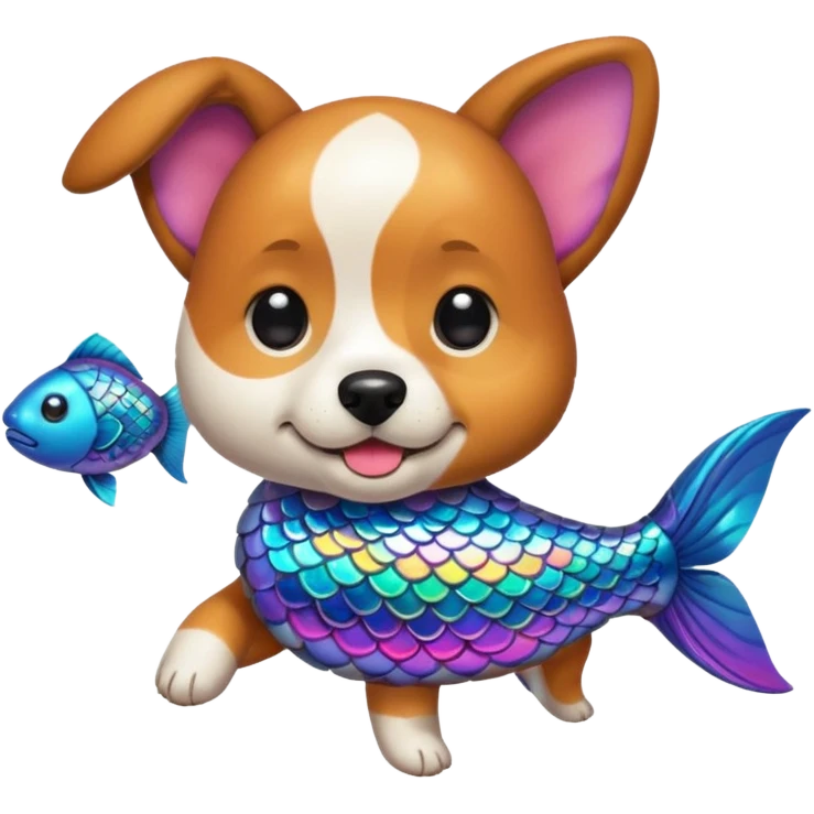 un chien avec des écailles de poisson emoji