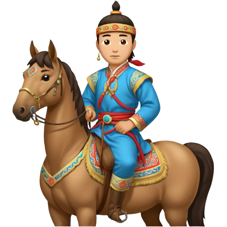 mongolian man on horse full body emoji