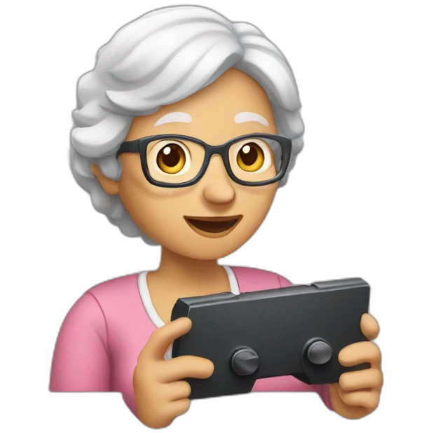 Grandma play video games emoji