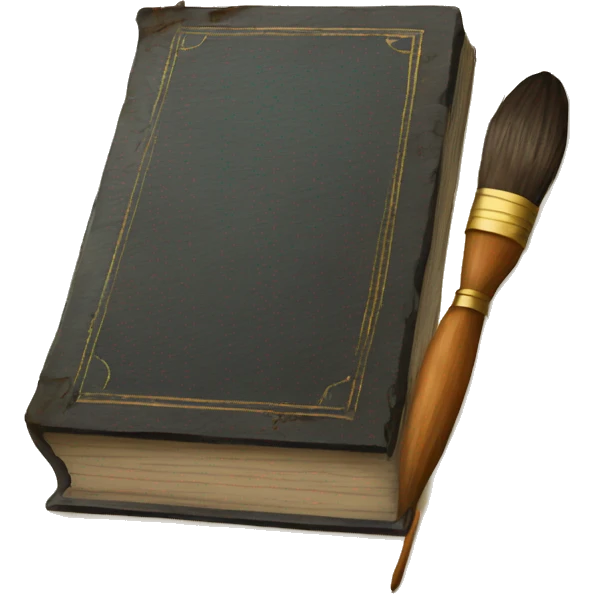 an old book of LAW with a paintbrush on top of it emoji