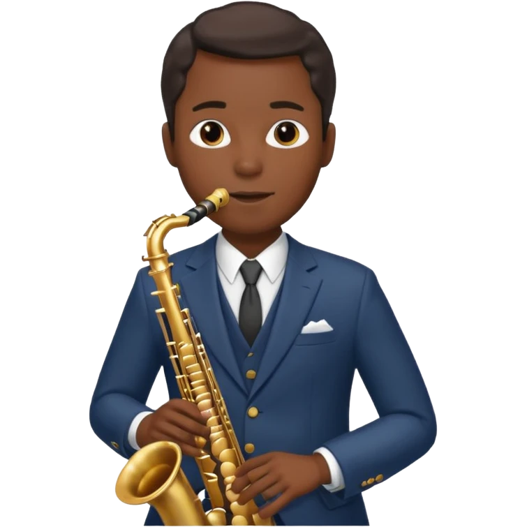 black man playing saxophone emoji