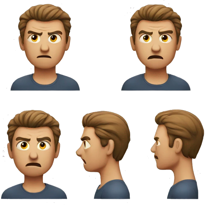Man red and angry emoji