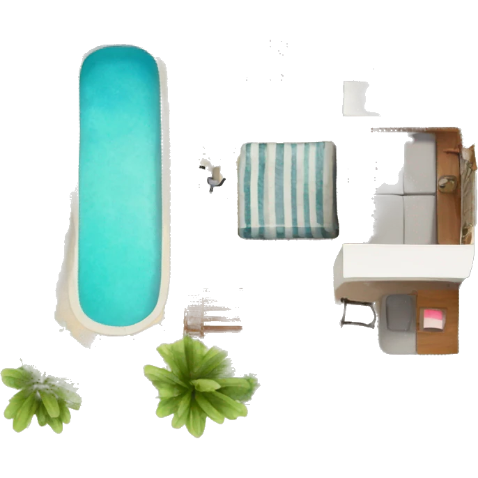 a drone top down shot of an airbnb appartement emoji