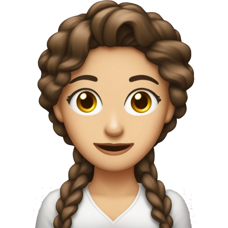 Quiero un emoji de una mujer trigueña de ojos cafés y crespa con rayitos rubios y cabello largo  emoji