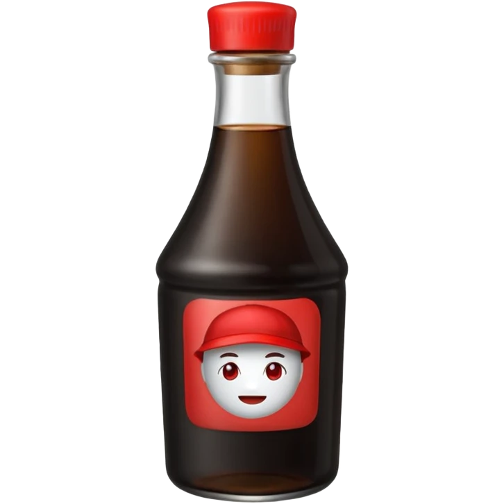 dark soy sauce bottle with red cap. emoji