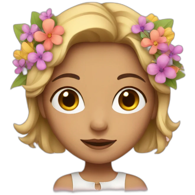 girl with flowers emoji