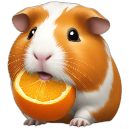 Guinea pig eating oranges emoji