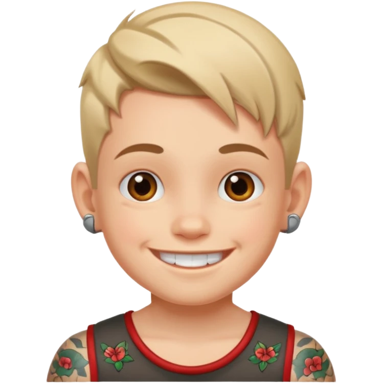 kid with tattoo emoji