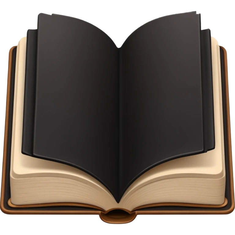 open brown book with completely empty, black pages emoji