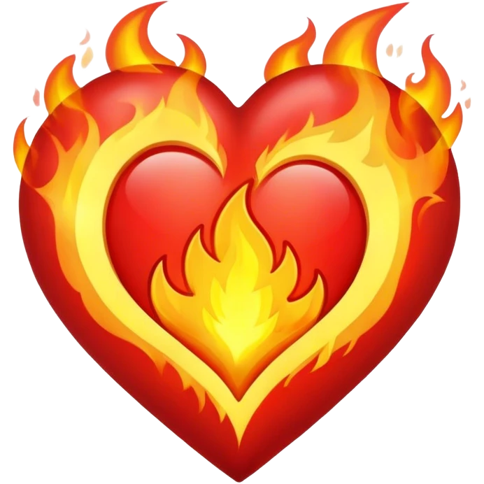 red heart, fire inside heart emoji