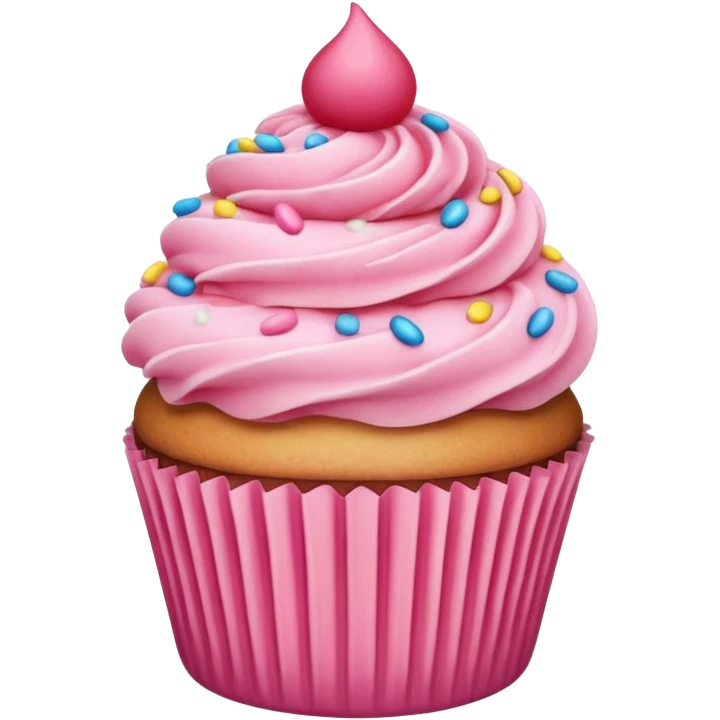 Cupcake with pink icing emoji