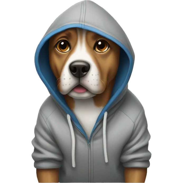 Dog wearing hoody emoji