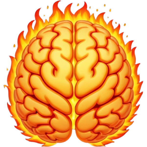 Fire brain emoji