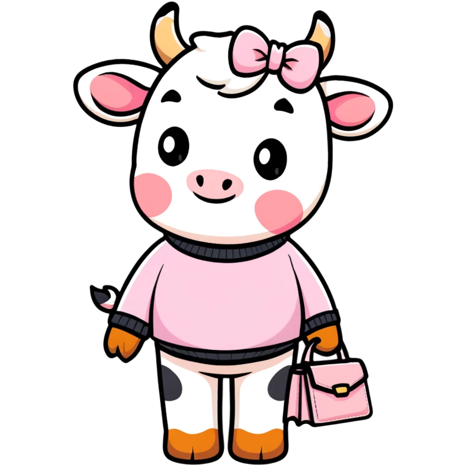 Preppy cow  emoji