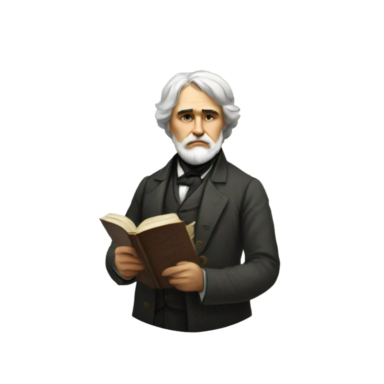 Ivan Turgenev russian author with a book emoji