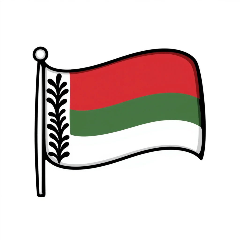 Belarus flag, hand drawn doodle style emoji