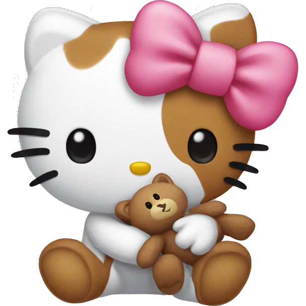 hello kitty with teddy bear emoji