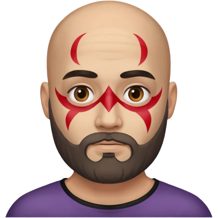 bald bearded man with face paint emoji