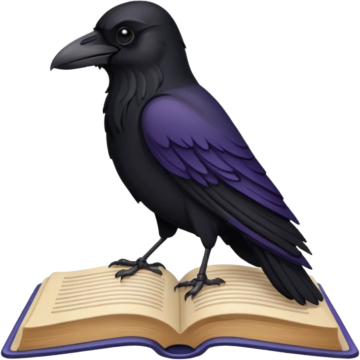 Raven on book emoji