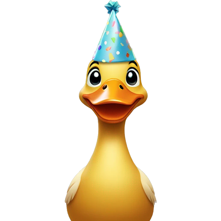 duck with a party hat emoji
