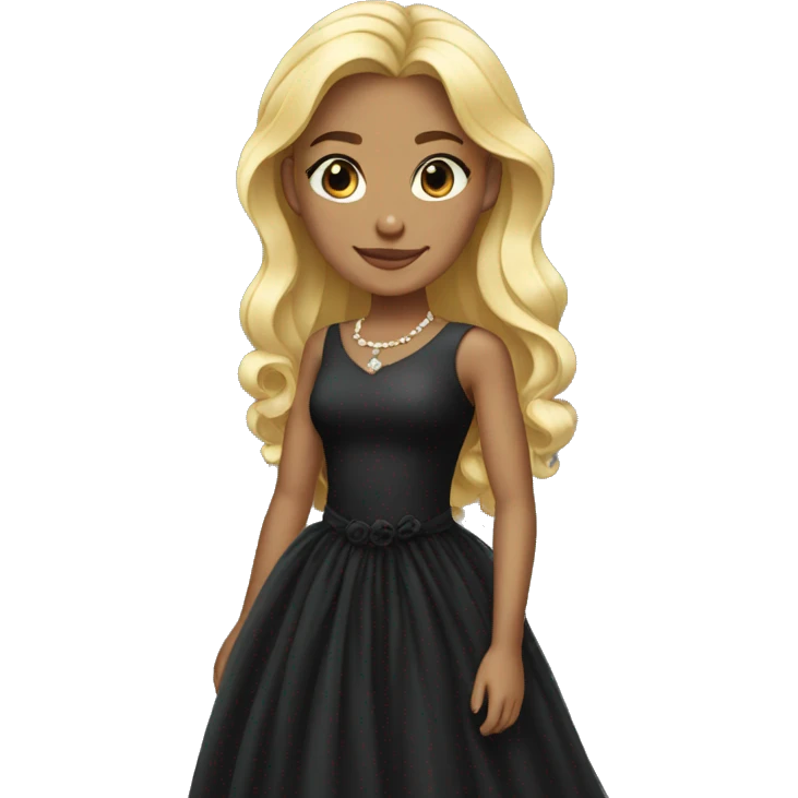 Black dress princess blonde emoji
