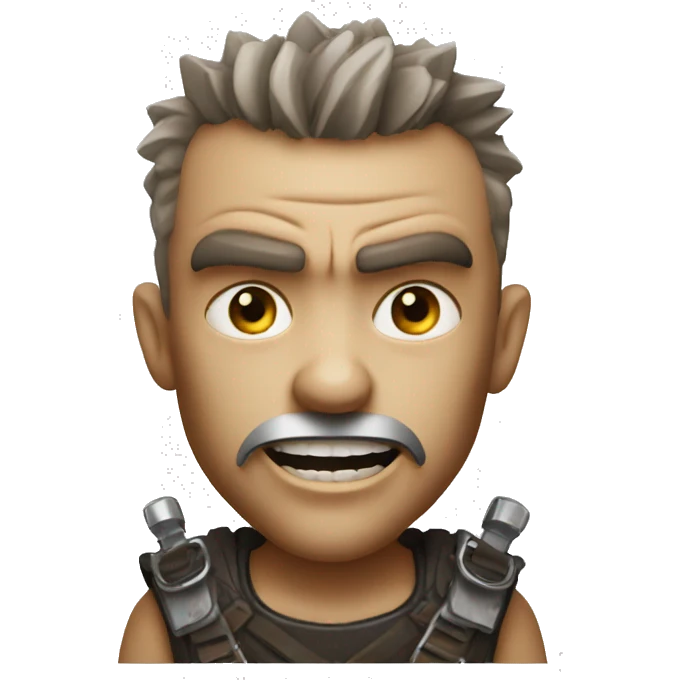 mad max warboy with chrome mouth emoji