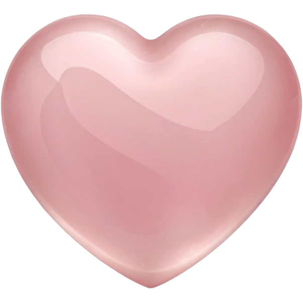 Carved rose quartz heart with rosy pink tone and smooth lustrous finish emoji