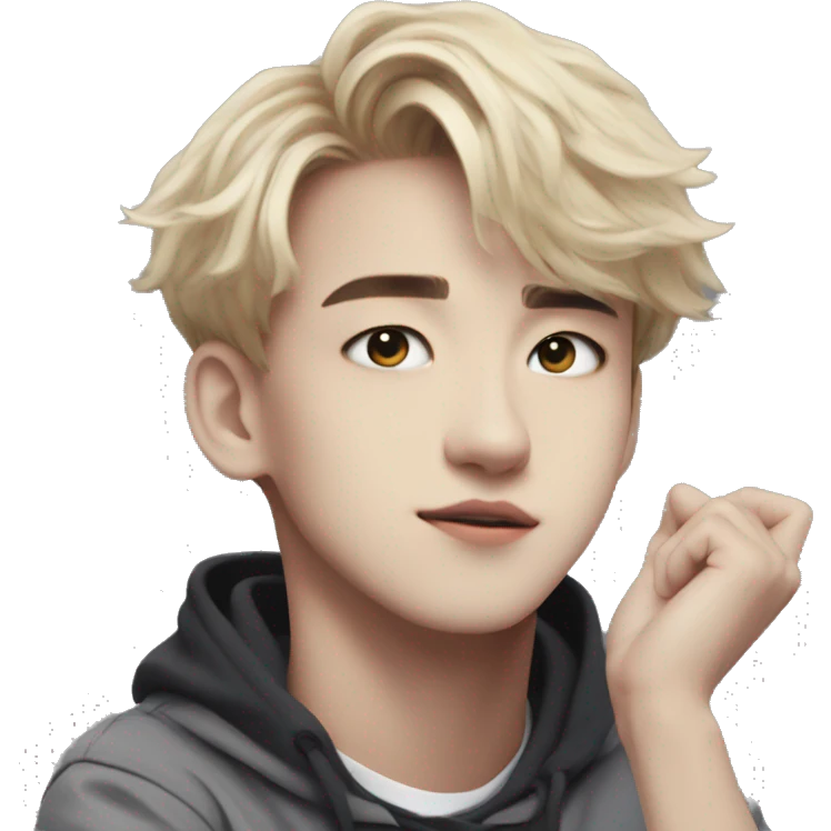 Felix from Stray Kids doing a pose emoji