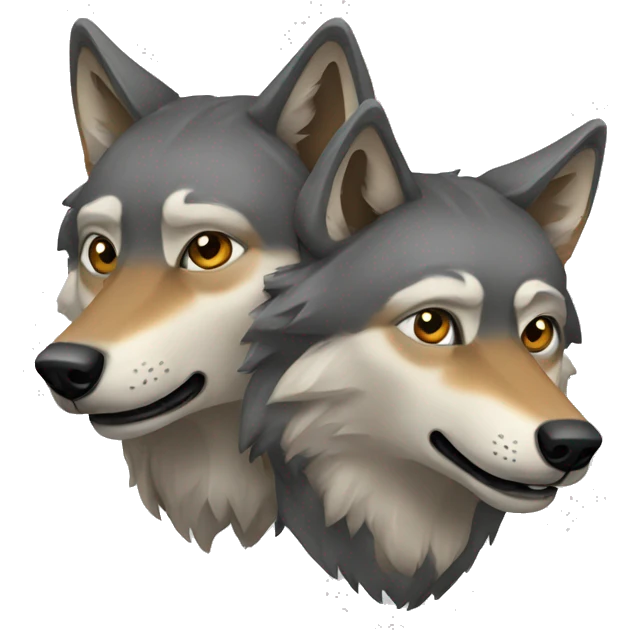 two wolves emoji
