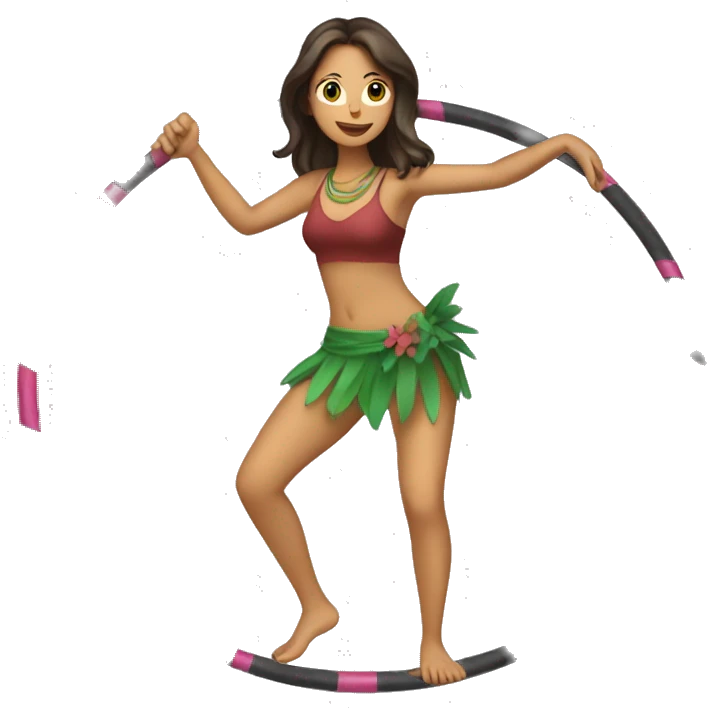 Female brunette hula hooping emoji