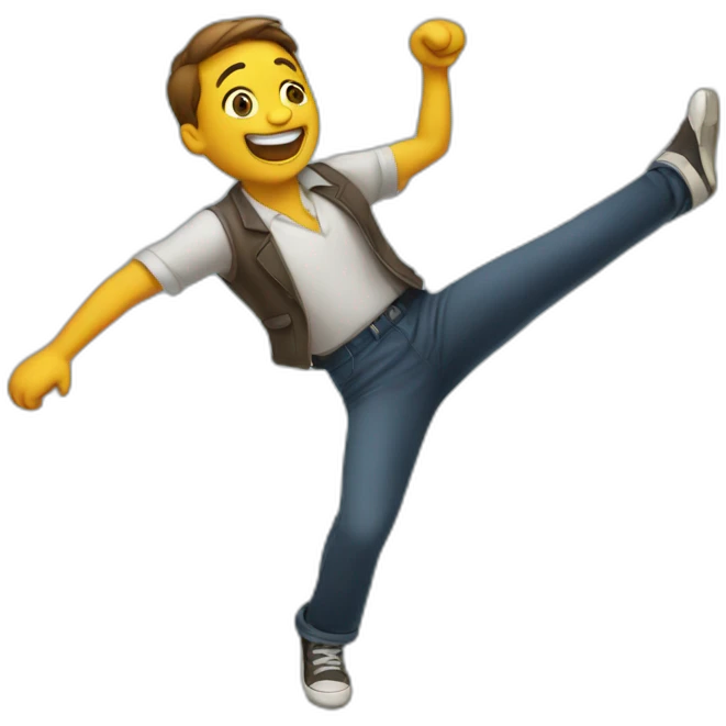Happy man dancing emoji