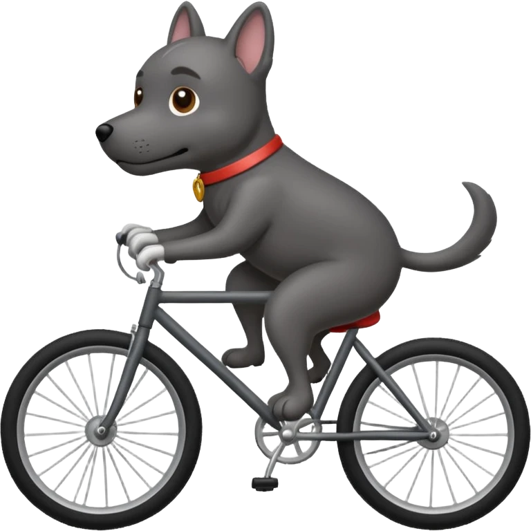 Dark gray dog on a bike emoji
