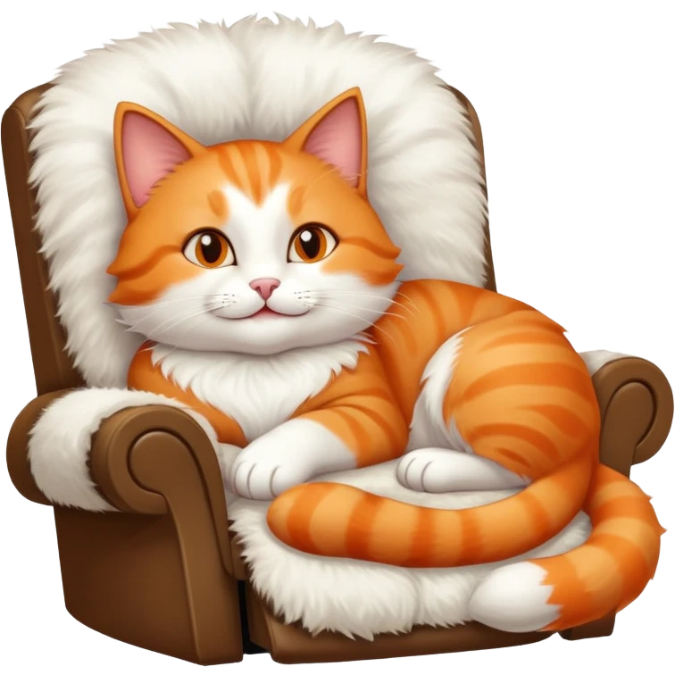 happy cat lounging in a recliner emoji