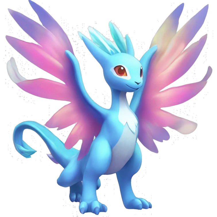 Celestial Godly Crystallic Colorful Vibrant Colors Flying Advanced Fakémon-Legendary-Pokémon-Creature Full Body emoji
