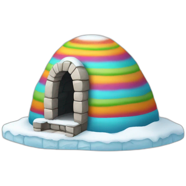 artistic igloo multicolour emoji
