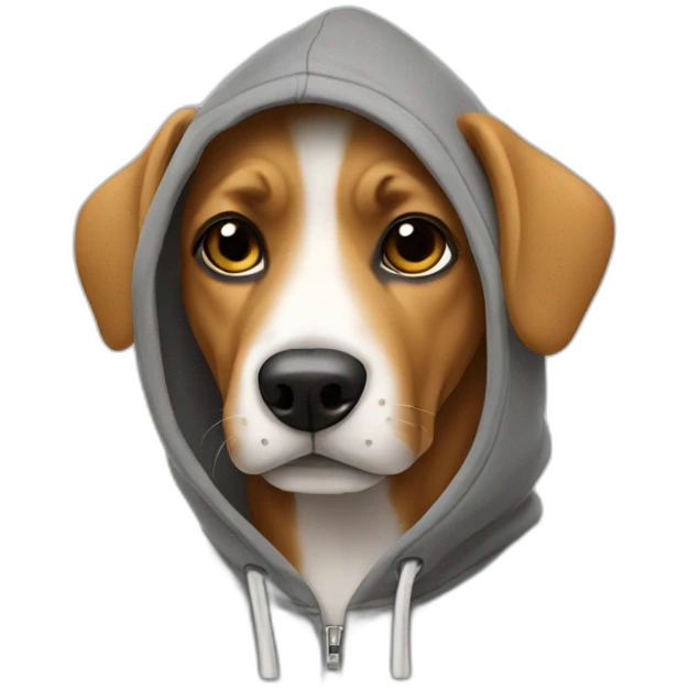 Dog wearing a hoodie emoji